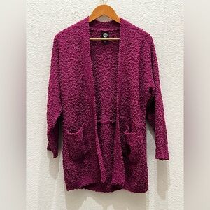 Bobeau Magenta Cardigan
